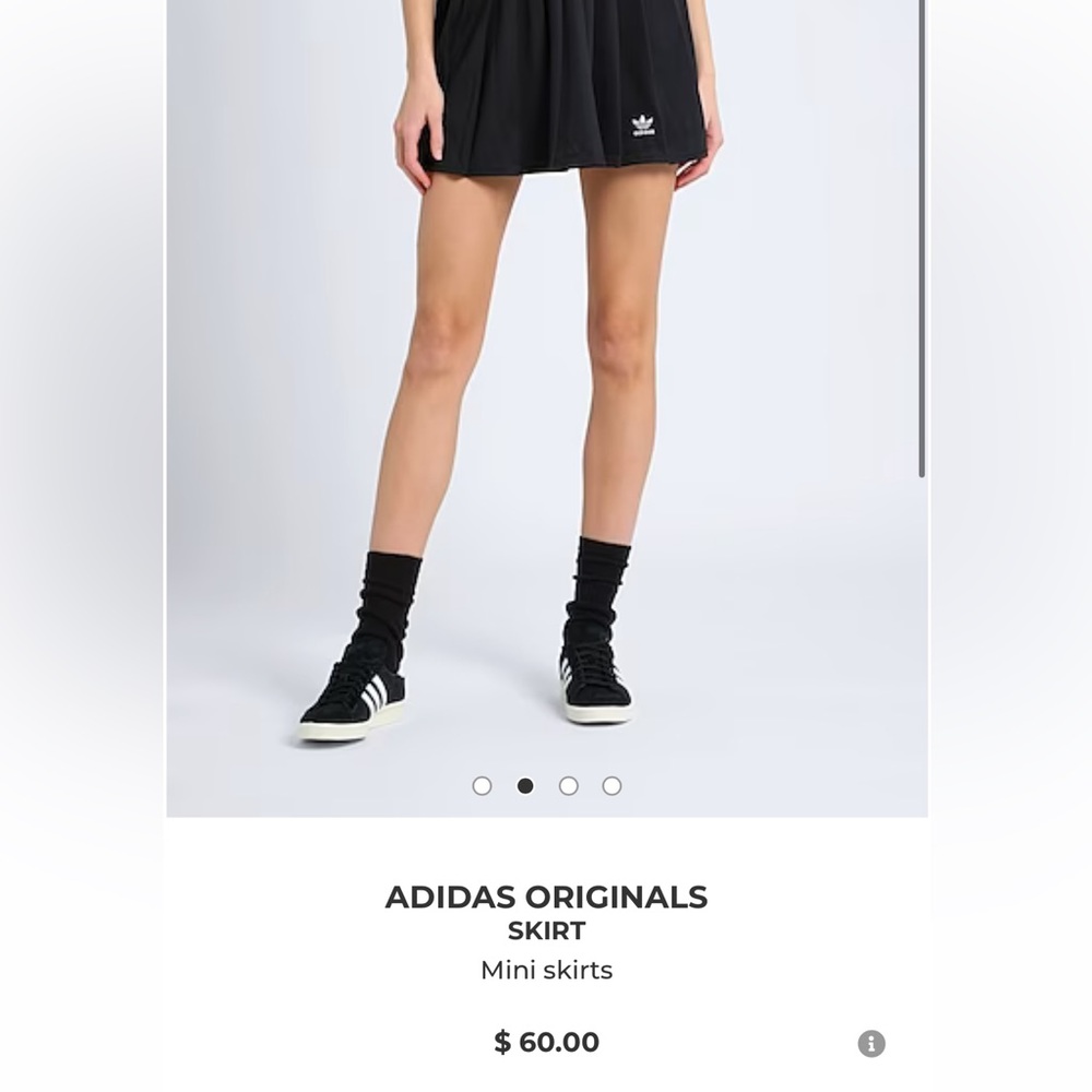 NWT ADIDAS ORIGINALS BLACK PLEATED TENNIS SKIRT - Picture 7 of 7